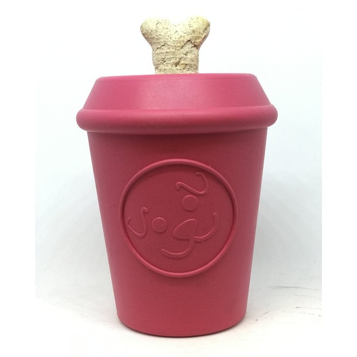 Sodapup jouets pour chien Tasse à café Rose - jouet distributeur de gâteries