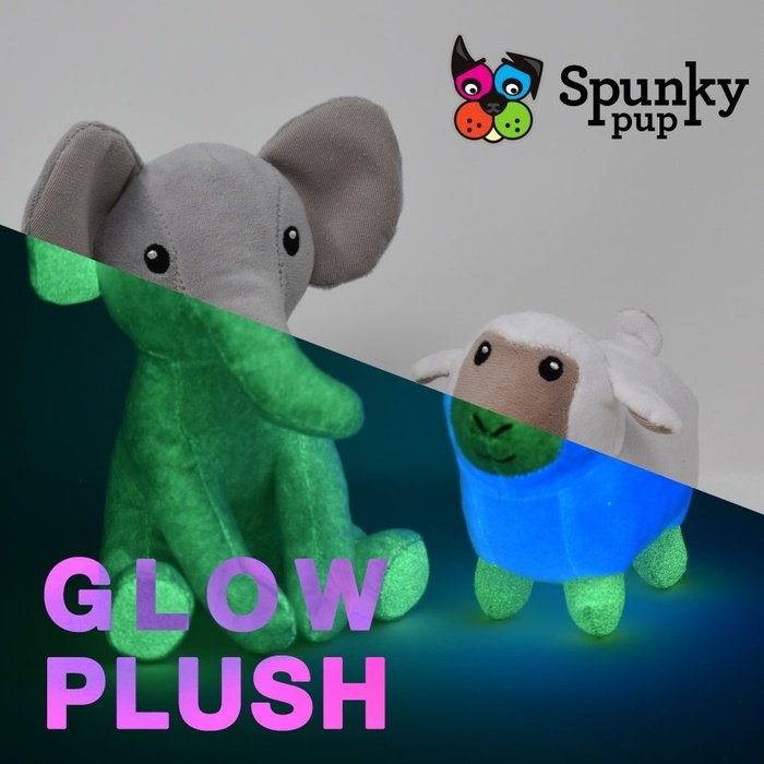 Spunky pup jouets pour chien Peluches Éléphant Glow In The Dark