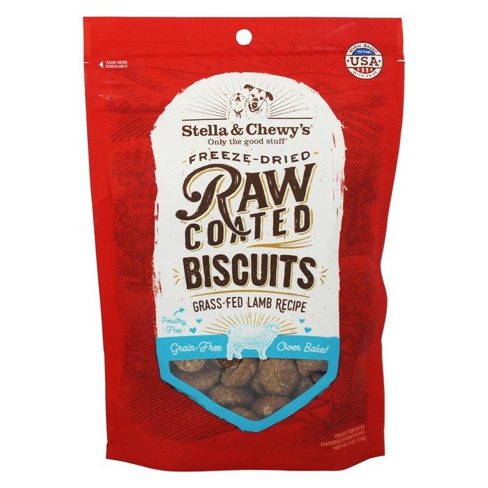 Stella &amp; Chewy&#39;s biscuit Agneau Biscuits cuits au four, Freeze-Dried Raw Coated