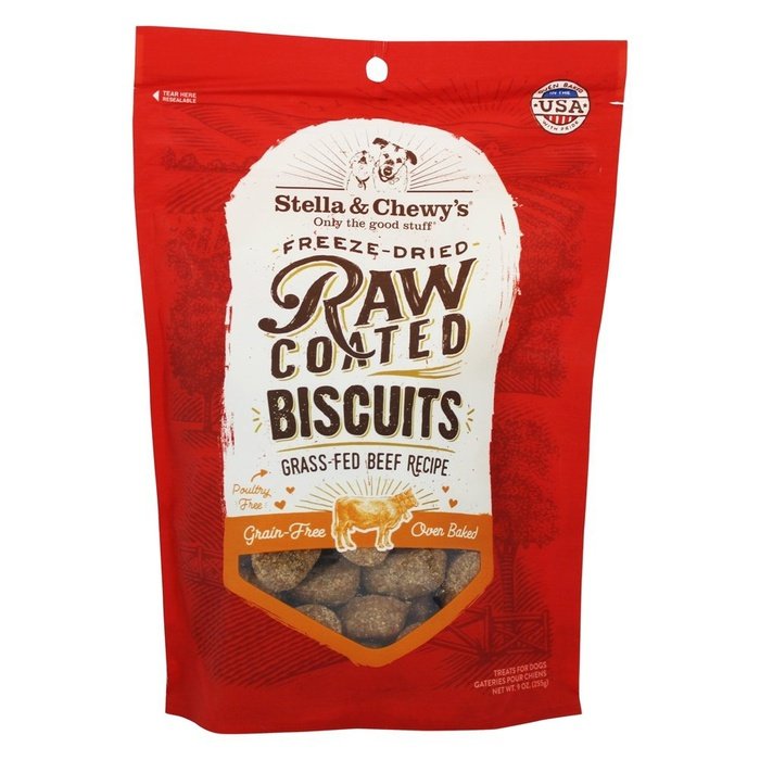 Stella &amp; Chewy&#39;s biscuit Boeuf Biscuits cuits au four, Freeze-Dried Raw Coated