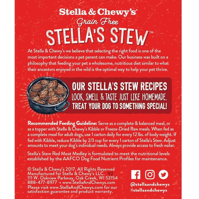 Stella & Chewy's nourriture humide Nourriture humide pour chiens Stella's Stews Red Meat Medley