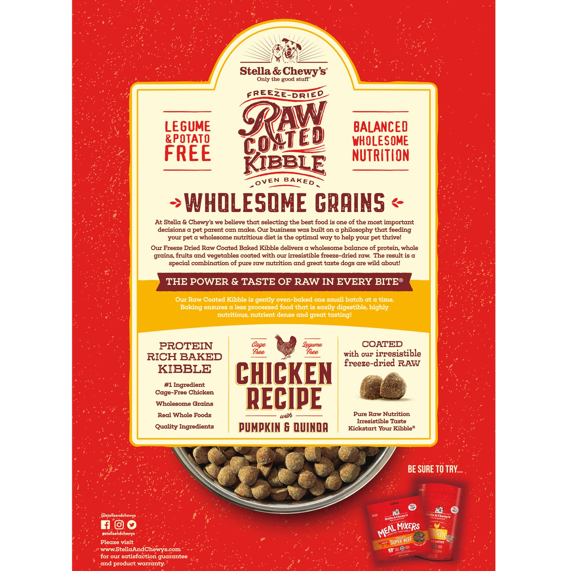 Stella & Chewy's nourriture Nourriture pour chien Stella & Chewy's raw coated Poulet avec grains