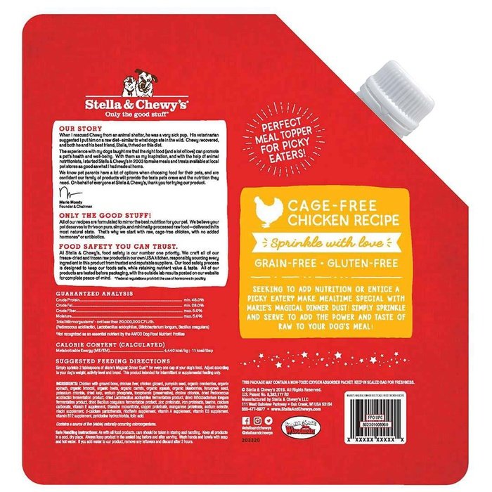 Stella & Chewy's nourriture Rehausseur de gout Marie’s Magical Dinner Dust Poulet  7oz