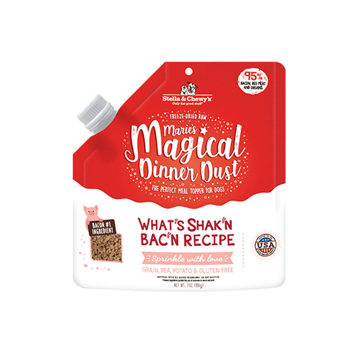 Stella & Chewy's nourriture Rehausseur de gout Marie’s Magical Dinner Shak'N Bac'N 7oz