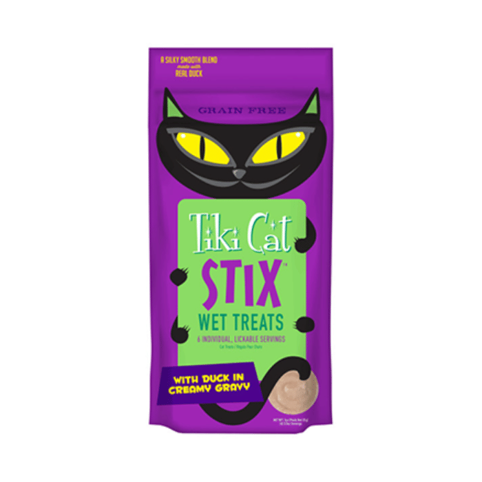 Tiki gaterie chat Tiki Stix Gâteries crémeuse pour chats au canard - 6 sachets