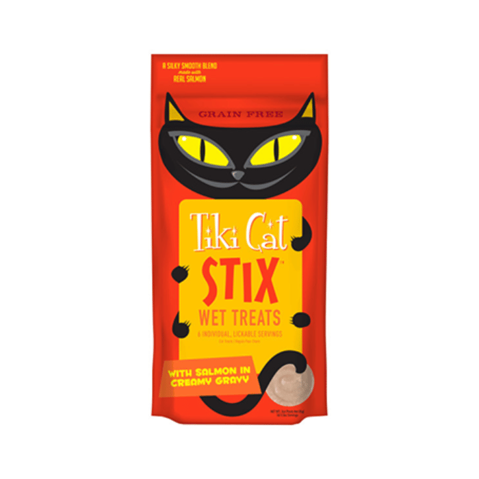 Tiki gaterie chat Tiki Stix Gâteries crémeuse pour chats au saumon - 6 sachets