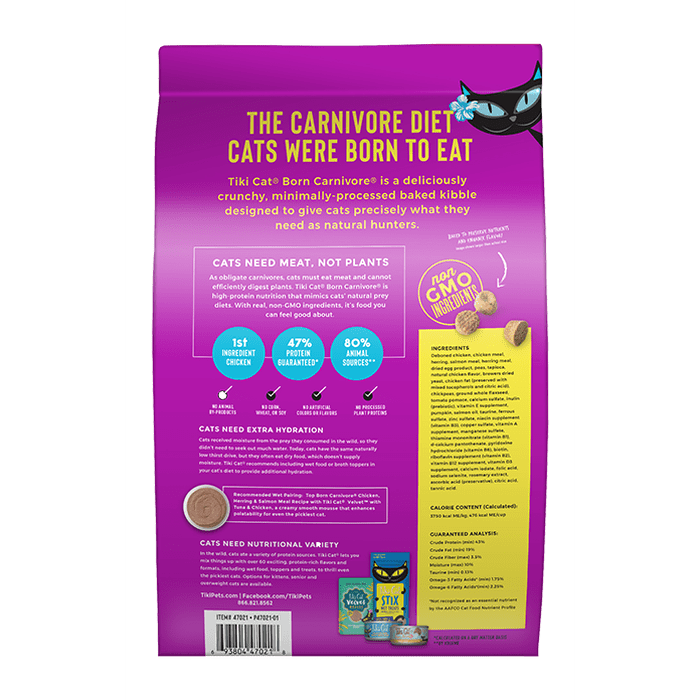 Tiki nourriture chat Nourriture pour Chats Tiki Cat Born Carnivore - Poulet, hareng et saumon