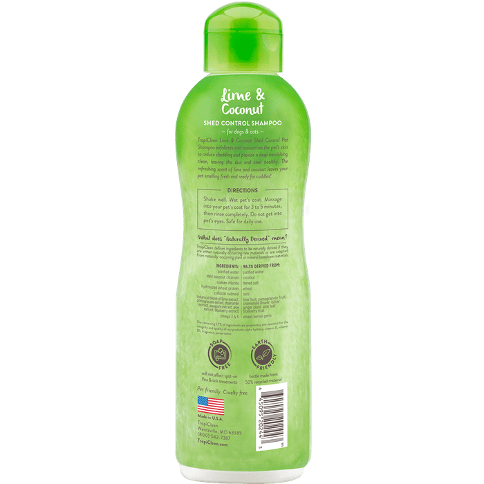 Tropiclean shampoing Shampoing contre la perte de poils Lime et noix de coco 20oz