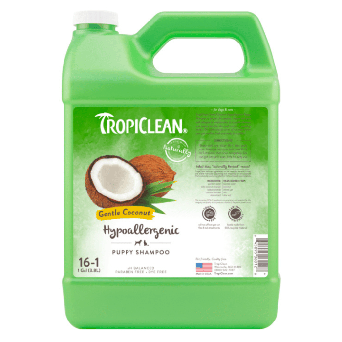 Tropiclean shampoing Shampoing hypoallergénique pour chiot et chaton 1 gallon