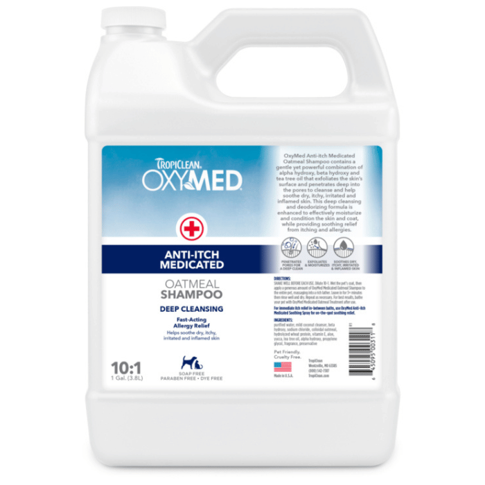 Tropiclean shampoing Shampoing médicamenteux anti-démangeaisons à l’avoine 1 gallon
