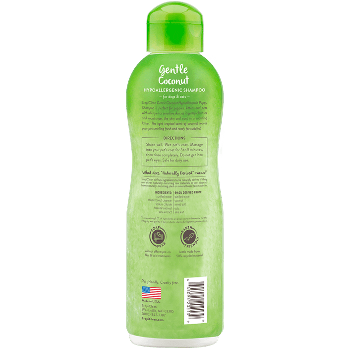 Tropiclean shampoing Shampooing hypoallergénique à la noix de coco 20oz