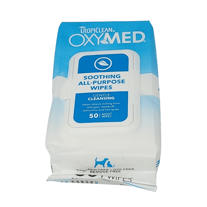 Tropiclean toilettage Lingettes apaisantes Oxymed pour chiens et chats