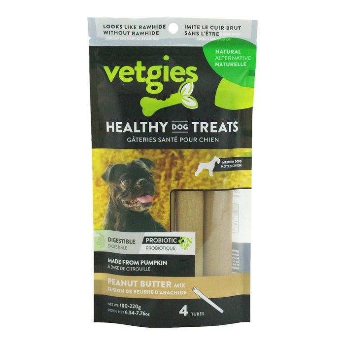 Vetgies Gâteries Tube saveur à mâcher Vetgies au beurre d'arachide 7''