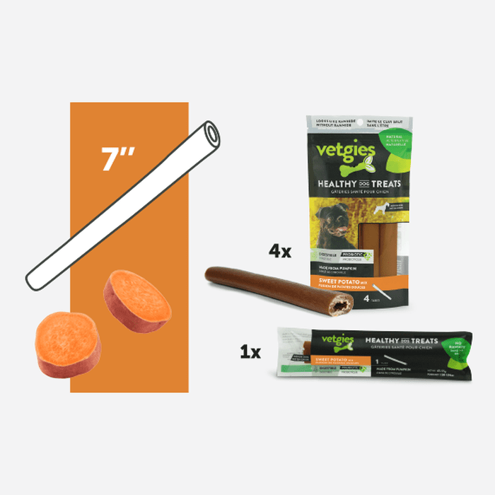 Vetgies Gâteries Tube saveur à mâcher Vetgies Patate Douce 7''