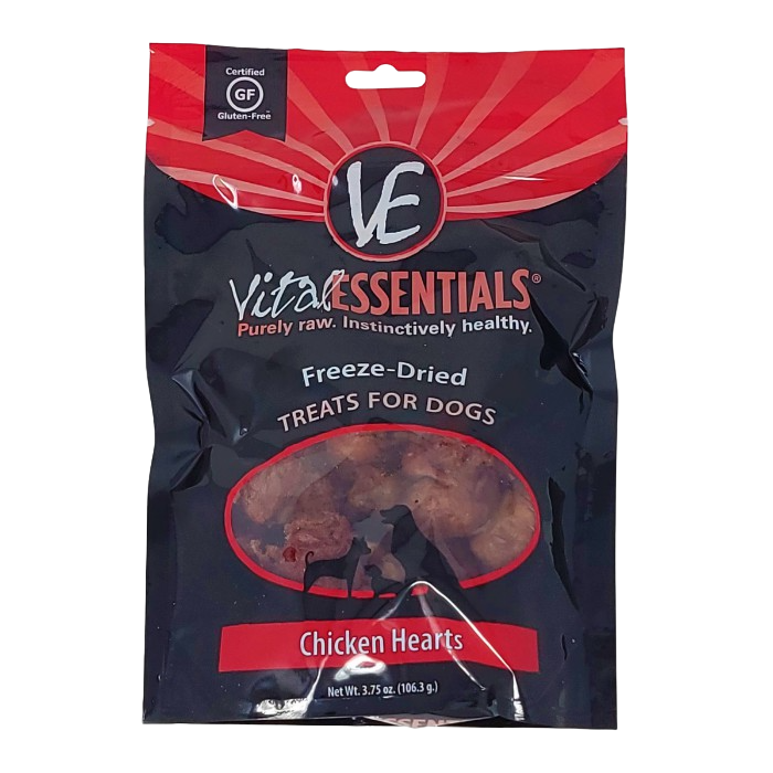 Vital Essentials Gâteries Gâteries pour chiens cœurs de poulets lyophilisés