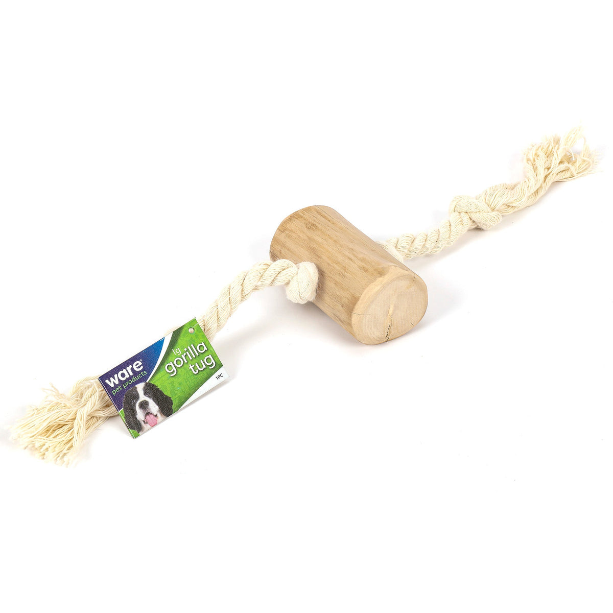 Ware Pet jouets pour chien Ware Gorilla Tug bois de java avec corde