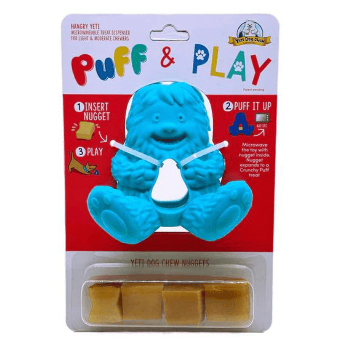 Yeti Dog Chew jouet interactif Bleu Jouet interactif pour chien Yeti Puff And Play