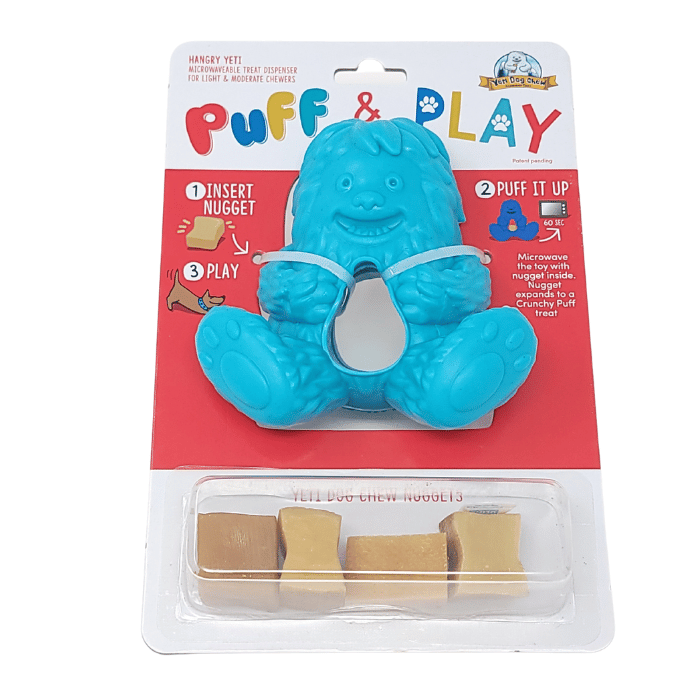 Yeti Dog Chew jouet interactif Bleu Jouet interactif pour chien Yeti Puff And Play