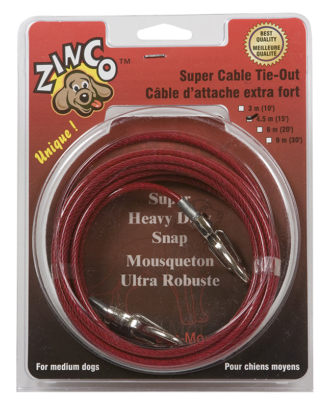 Zinco cable dattache Câble d'attache pour chien moyen 30 pieds