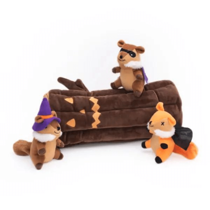 Zippy Paws jouets pour chien Jouet interactif Halloween Burrow -Buche hantée