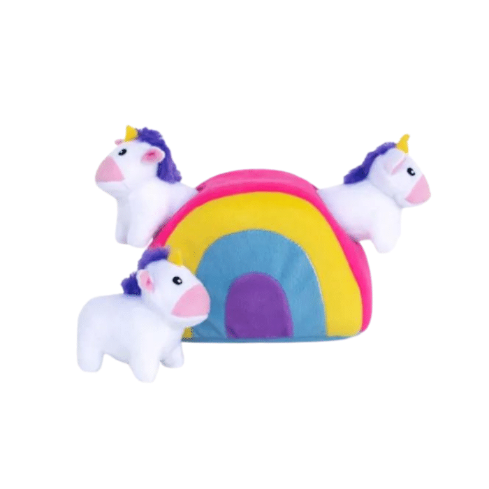 Zippy Paws jouets pour chien Jouet interactif pour chiens - Licorne et arc-en-ciel